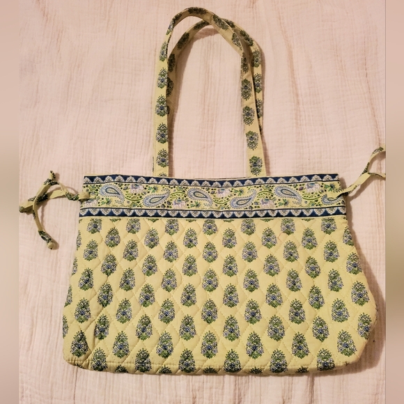 Vera Bradley Yellow & Blue Paisley elephant Bag - Picture 5 of 12